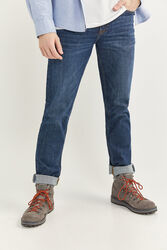 Springfield Zero Gravity Slim Fit Bi-Stretch Dark Wash Jeans for Men, 38 EU, Dark Blue