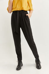 Springfield Elasticated Waist Jogger Trousers for Women, 34 EU, Black