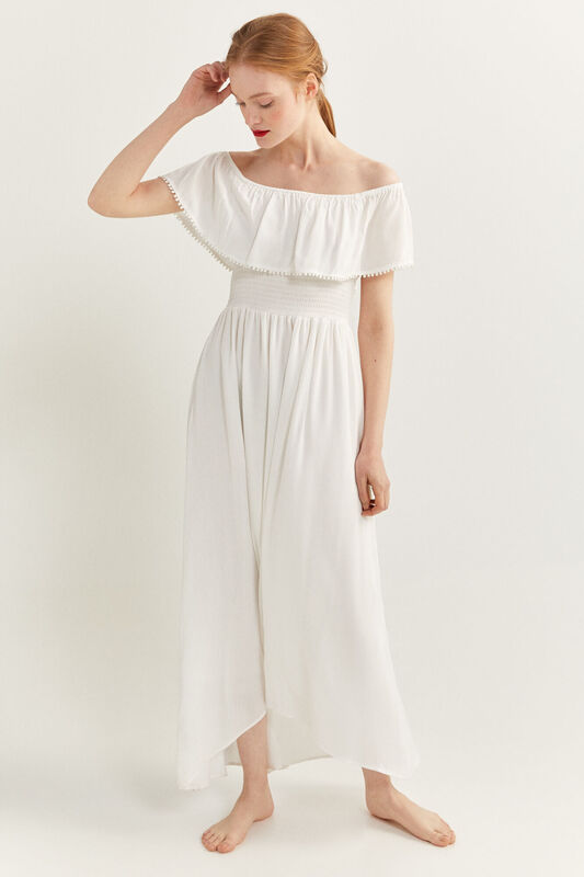 white cheesecloth maxi dress