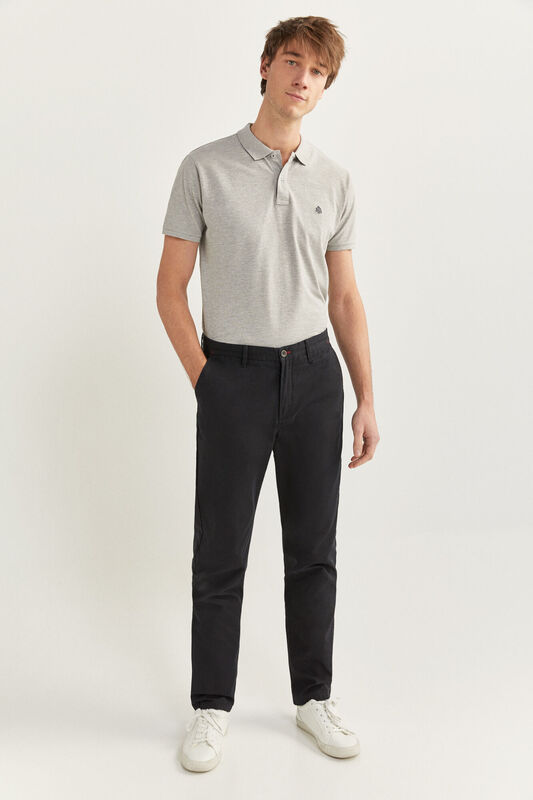 Springfield Straight Fit Chinos for Men, 44 EU, Black