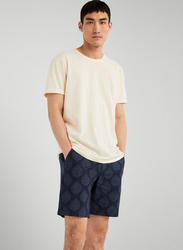 Springfield Leaf Print Bermuda Shorts for Men, 46 EU, Medium Blue