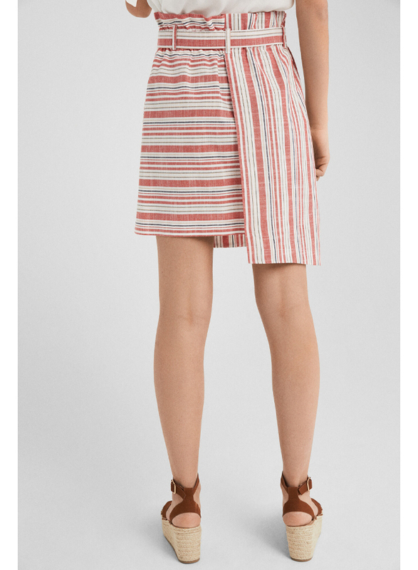 Springfield Striped Mini Skirt, Medium, Wine Red/White/Blue