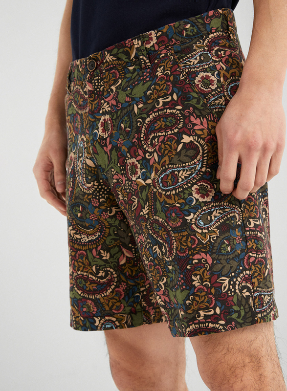 Springfield Paisley Pattern Bermuda Shorts for Men, 44 EU, Multicolor
