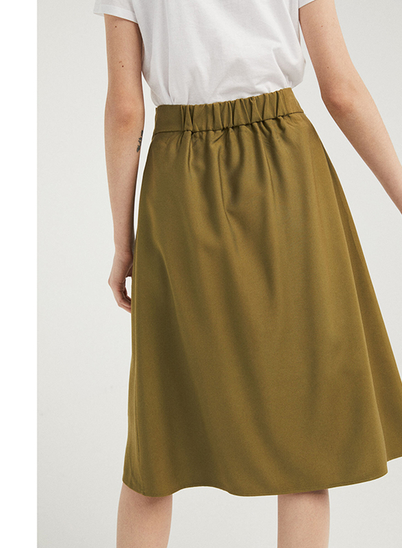 Springfield Midi Skirt for Women, Medium, Green