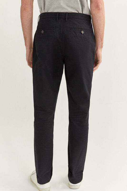 Springfield Straight Fit Chinos for Men, 44 EU, Black