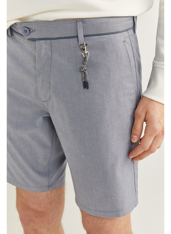 Springfield Two-Tone Structure Bermuda Shorts for Men, 48 EU, Light Blue