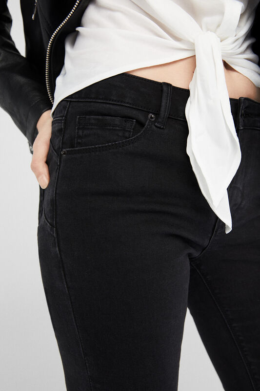 Springfield Fancy Denim Jeans for Women, 36 EU, Black