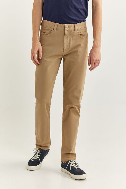 Springfield Zero Gravity 5-Pocket Bi-Stretch Trousers for Men, 34 EU, Beige