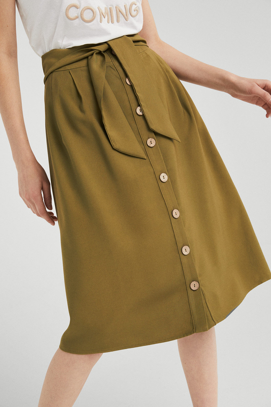 Springfield Midi Skirt for Women, Medium, Green