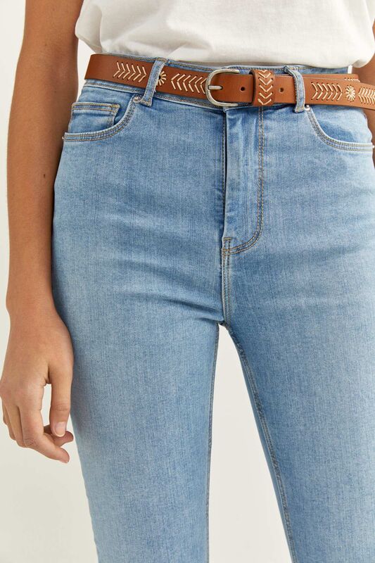 Springfield Sculpt High Rise Jeans for Women, 36 EU, Light Blue