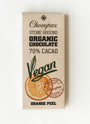 Chocopaz Organic Vegan Chocolate with Orange Peel, 47 grams