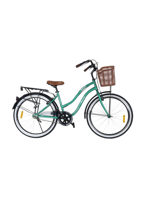 

Mogoo Fiesta Single Speed Cruiser Urban Bicycle, 26 Inch, Small, Green/Black