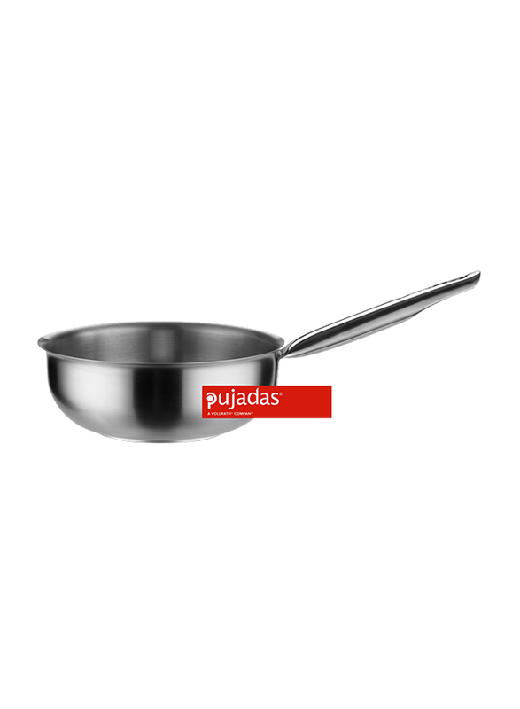 

Pujadas 24cm Stainless Steel Rounded Saucepan, 3 Ltr, 24 x 8.5cm, Silver