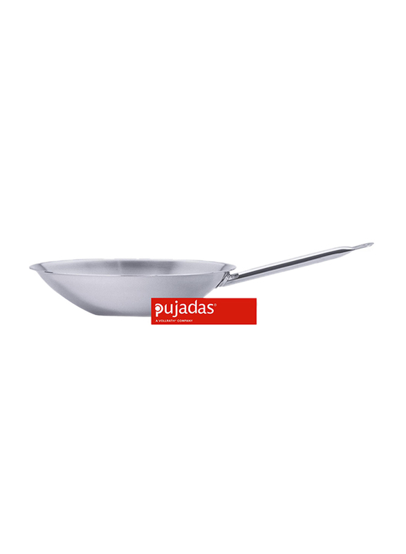 

Pujadas 36cm Stainless Steel Flat Bottom Wok, 5.5 Ltr, 36 x 9cm, Silver