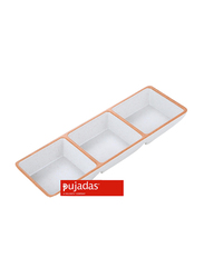Pujadas 21.5cm Melamine Rectangle Snacks/Sauce Tray, 21.5 x 8 x 3cm, P22735, White