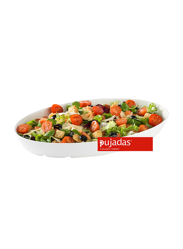 

Pujadas 32.5cm Melamine Small Oval Serving Dish, 32.5 x 20 x 4cm, White