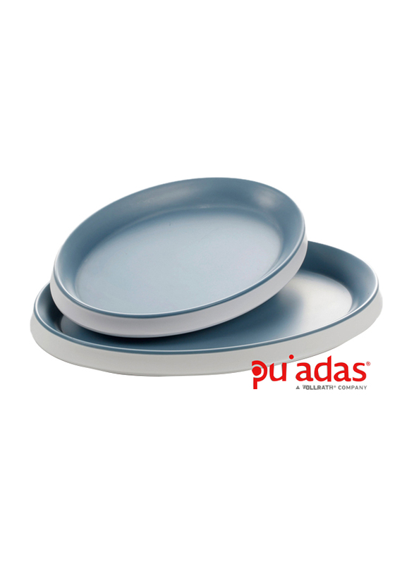 

Pujadas 23cm Melamine Oval Tray, 23 x 16.5 x 3cm, Grey/White