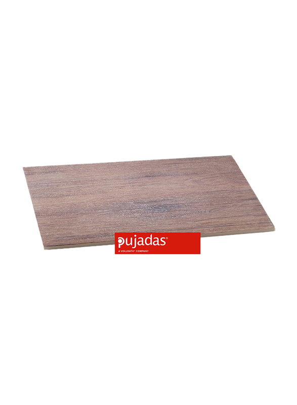 

Pujadas 25cm Oak Melamine Rectangle Display Serving Plate, 25 x 15cm, Brown