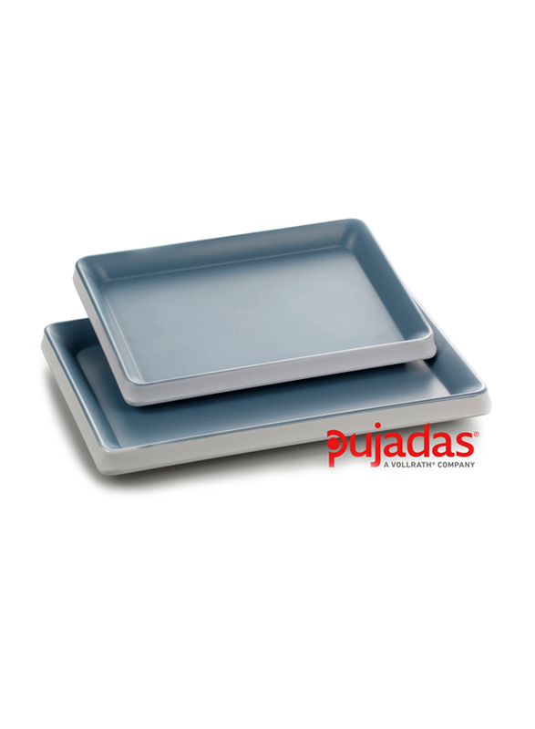 

Pujadas 31.5cm Melamine Rectangle Tray, 31.5 x 23 x 3cm, Grey/White