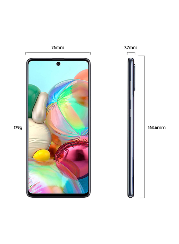 Samsung Galaxy A71 128GB Prism Crush Black, 8GB RAM, 4G LTE, Dual Sim Smartphone, UAE Version