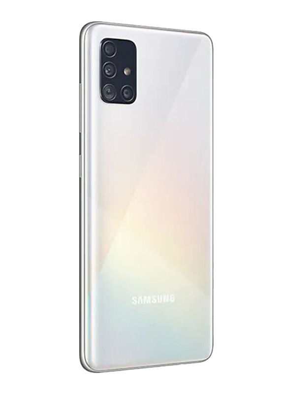 Samsung Galaxy A51 128GB Prism Crush White, 6GB RAM, 4G LTE, Dual Sim Smartphone, UAE Version