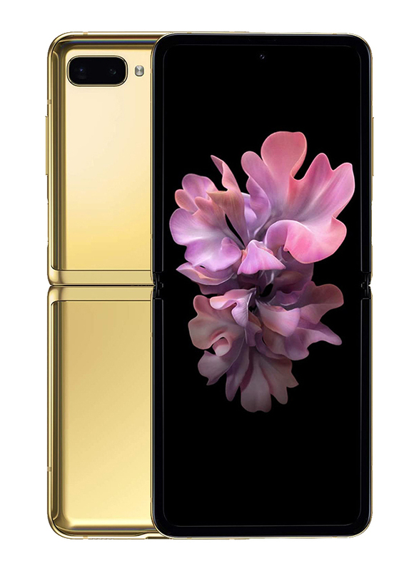 Samsung Galaxy Z Flip 256GB Mirror Gold, 8GB RAM, 4G LTE, Single SIM Smartphone, UAE Version