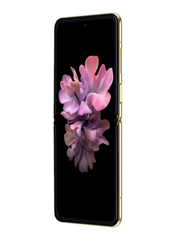 Samsung Galaxy Z Flip 256GB Mirror Gold, 8GB RAM, 4G LTE, Single SIM Smartphone, UAE Version