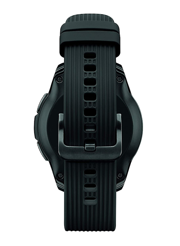 Samsung Galaxy R810 42mm Smartwatch, GPS, Midnight Black Stainless Steel Case with Black Band