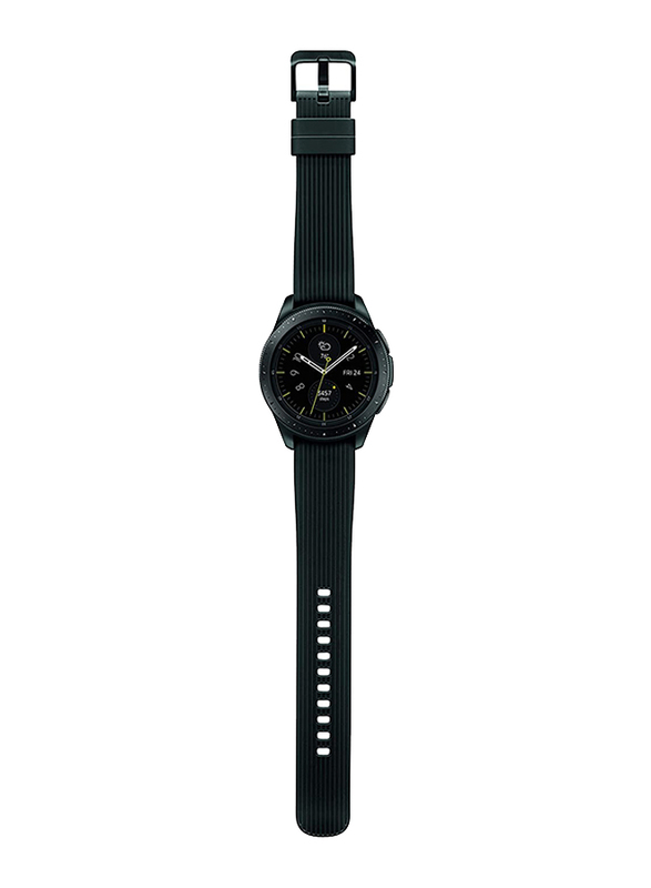 Samsung Galaxy R810 42mm Smartwatch, GPS, Midnight Black Stainless Steel Case with Black Band