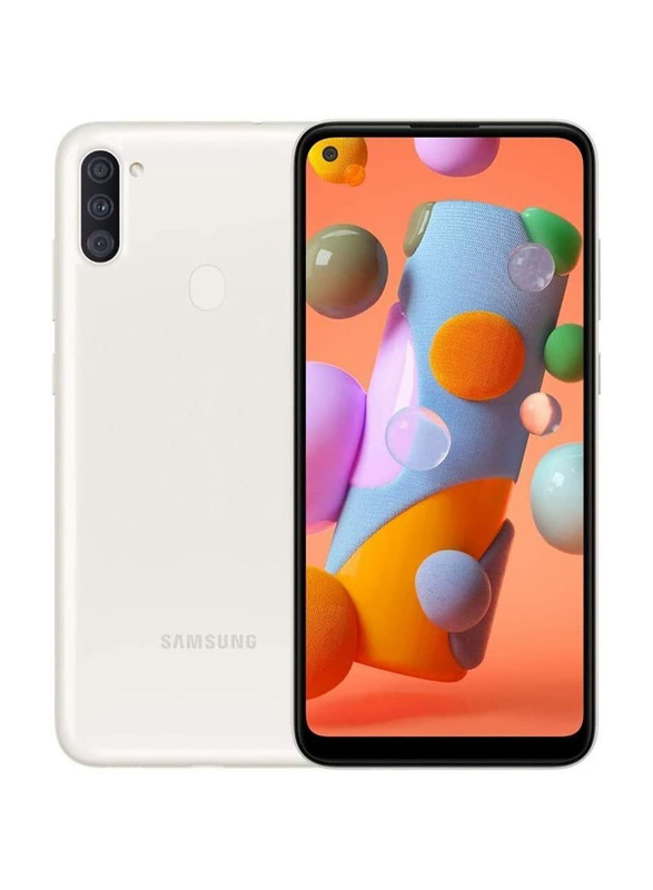 Samsung Galaxy A11 32GB White, 2GB RAM, 4G LTE, Dual Sim Smartphone, UAE Version