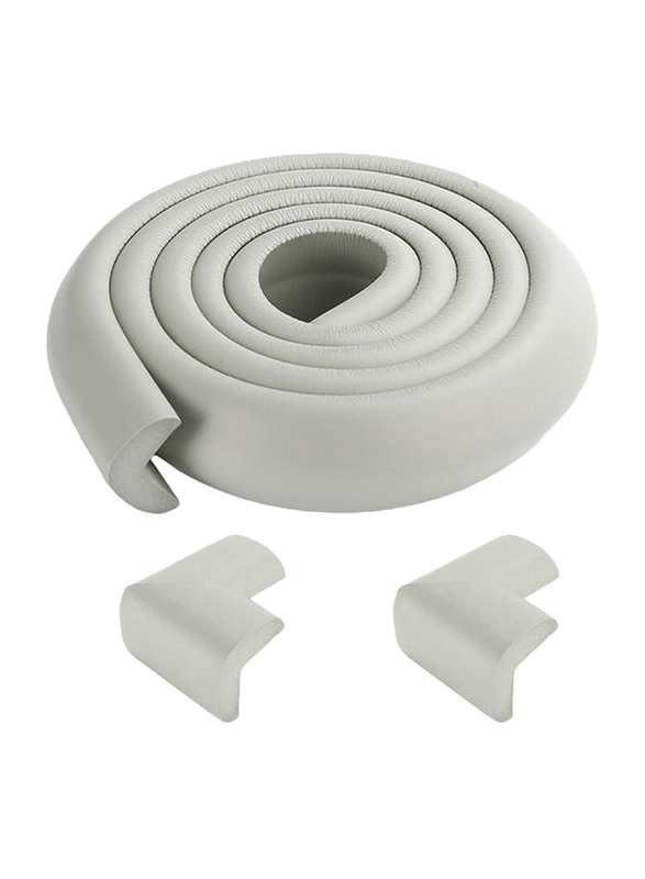 Rainbow Toys 2-Meter Rubber Foam Corner Protector Strip with 2 Corner Guards, Grey