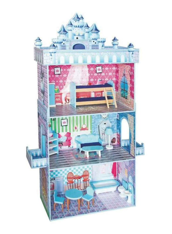 Rainbow Toys Realistic 3D Wooden Doll House DIY Toy Kit with Furniture's Birthday Gift for Girls, RW-17570, Ages 4+