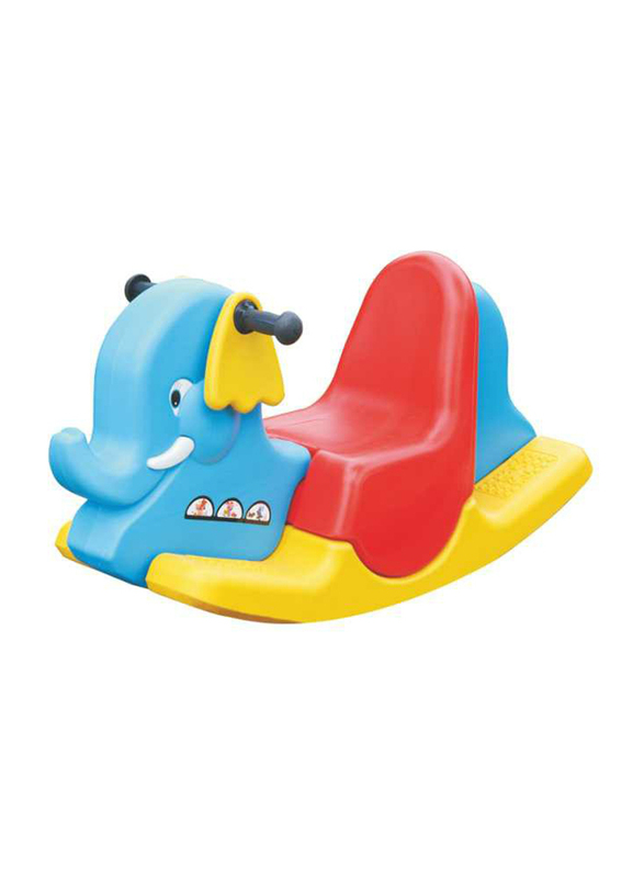 Rainbow Toys Three Color Rocking Elephant Ride On for Single Kid, Ages 2+