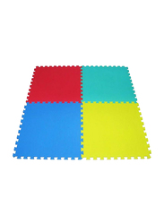 Rainbow Toys 4-Piece Exercise Play Puzzle Plain Foam Mat Set, 50cm, Multicolor