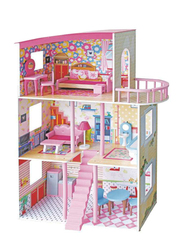 Rainbow Toys Realistic 3D Wooden Doll House DIY Toy Kit with Furniture's Birthday Gift for Girls, RW-17576, Ages 4+