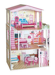 Rainbow Toys Realistic 3D Wooden Doll House Kitchen and Sink DIY Toy Kit with Furniture's Birthday Gift for Girls, RW-17558, Ages 4+