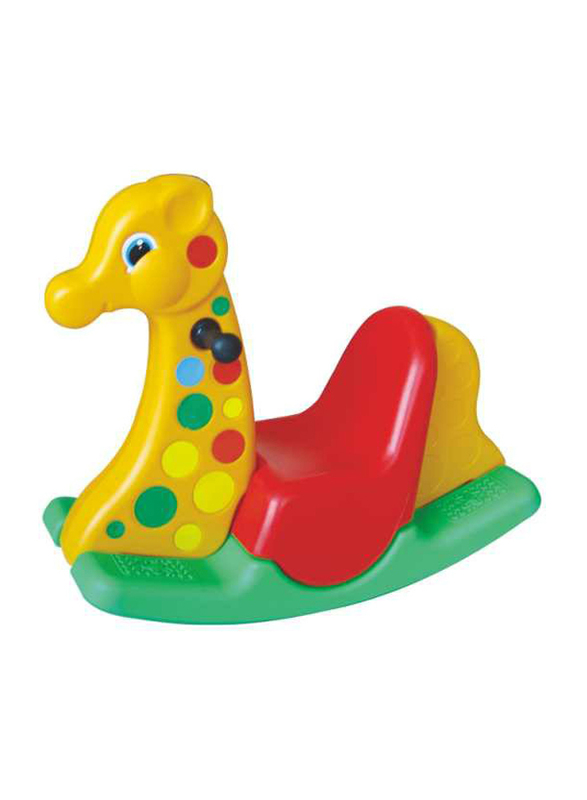 Rainbow Toys Three Color Rocking Giraffe Ride On for Single Kid, Ages 2+