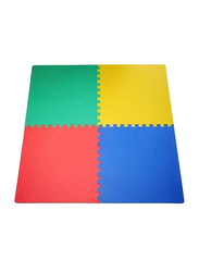 Rainbow Toys 4 Piece Soft Foam Interlocking Mat, Ages 3+, Multicolor