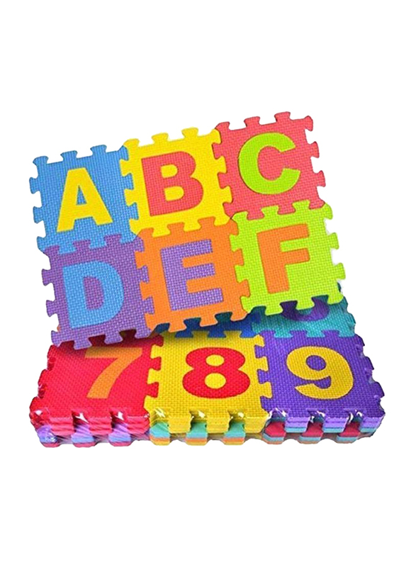 Rainbow Toys 36-Piece Alphabets and Number Puzzle Foam Mat Set, B07NX15BY8, Multicolor