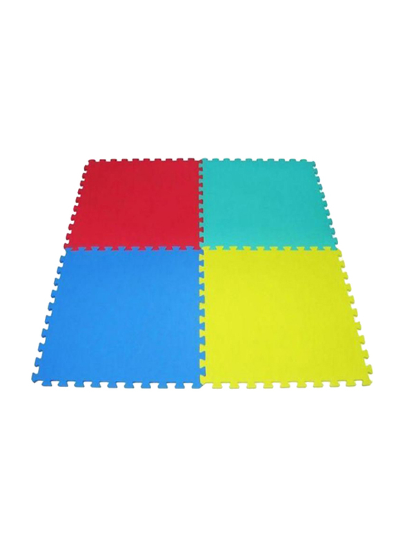 Rainbow Toys 4-Piece Exercise Play Puzzle Plain Foam Mat Set, 30cm, Multicolor