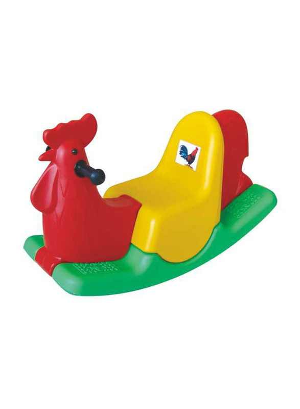 Rainbow Toys Three Color Rocking Rooster Ride On for Single Kid, Ages 2+