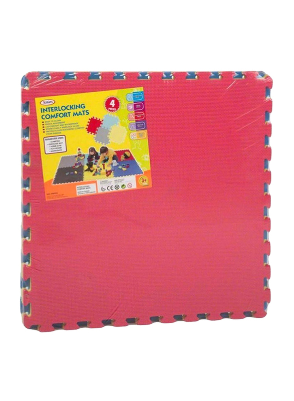 Rainbow Toys 4-Piece Exercise Play Puzzle Plain Rubber Mat Set, 60cm, Multicolor