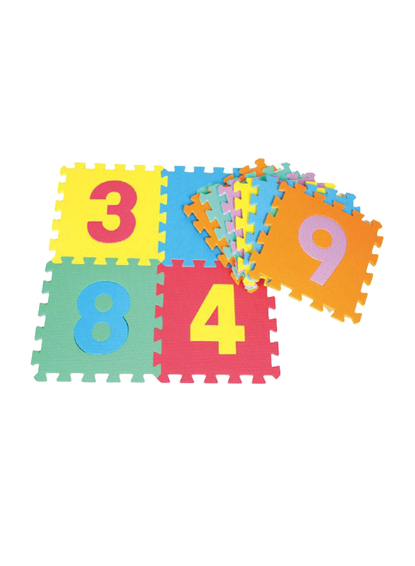 Rainbow Toys Interlocking Numbers Play Mat Puzzle, Multicolor