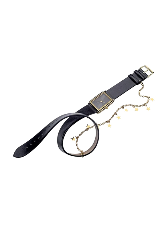 Avon Tarina Wish Analog Watch for Women with Leather Band, Water Resistant, Black