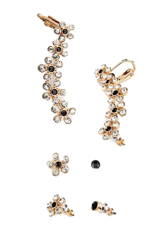 Avon Felicity Earcuff Gift Set for Women, with Glass Stones, White/Gold/Black