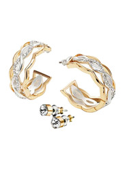 Avon 2-Piece Delaine Piercings Earrings Set for Women, Gold/Silver