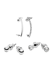 Avon Melissa Silver Plated Ear Cuff and Stud Earrings Gift Set for Women, Silver