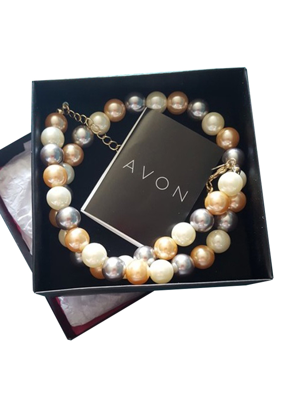 Avon Portia Pearl Necklace for Women, White/Brown/Black