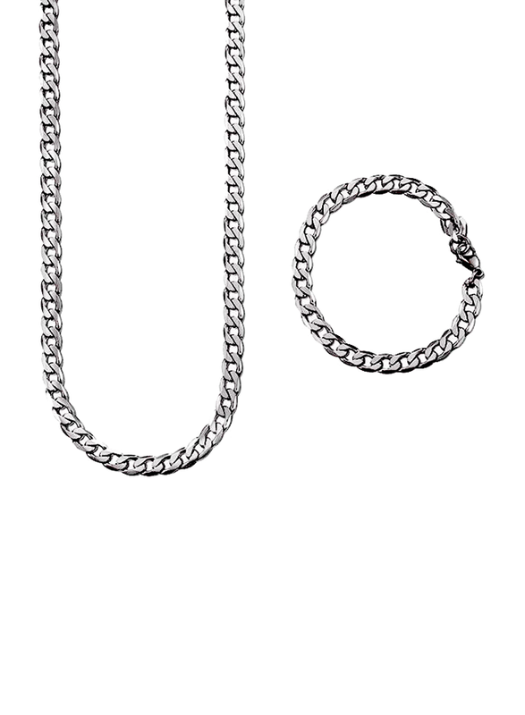 

Avon 2-Piece Conlan Chain Necklace for Men with Bracelet, Silver
