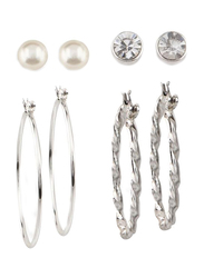Avon Brooklyn Silver Plated Earring Set for Women, with Pearl, Silver